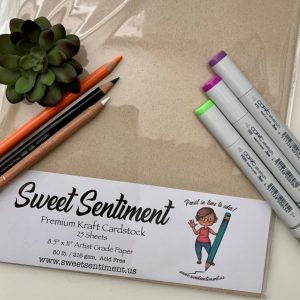 Sweet Sentiment Kraft Colouring Paper 8.5 x 11