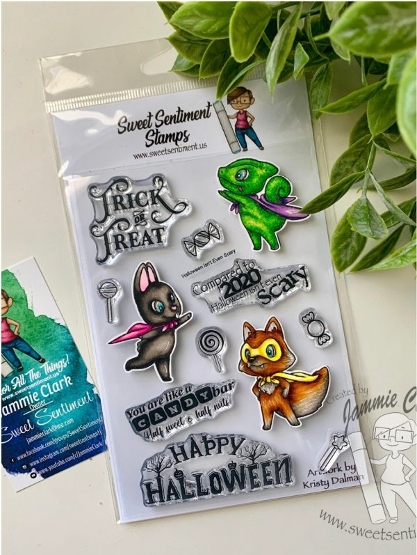 Sweet Sentiment Halloween Isn't Even Scary Stamp Set