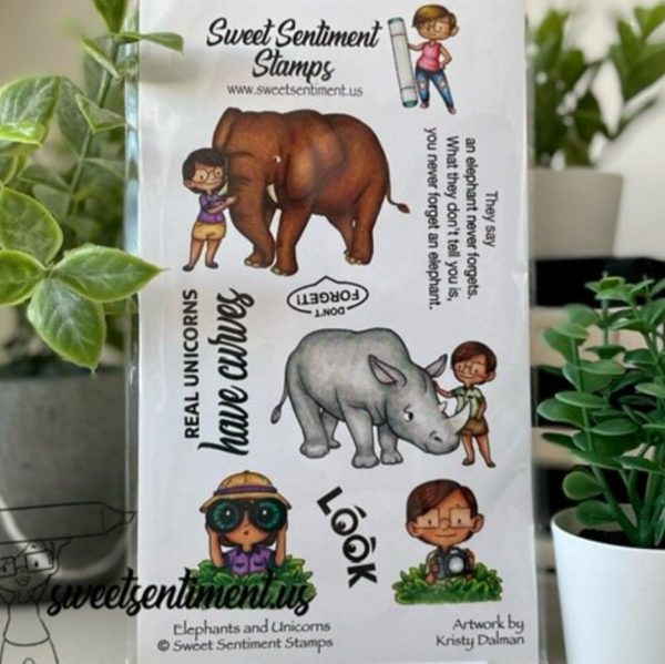 Sweet Sentiment Elephants and Unicorns Stamp Sets